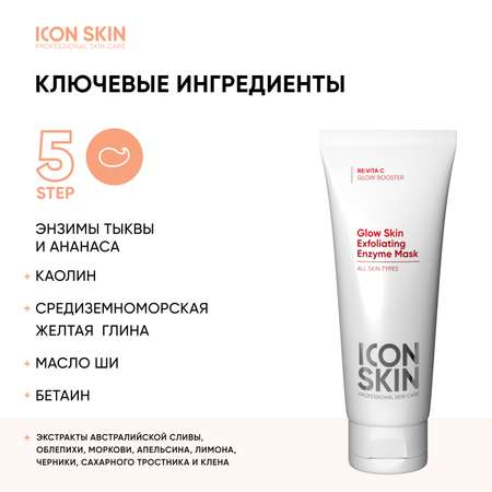 Очищающая маска ICON SKIN энзимная гоммаж glow skin