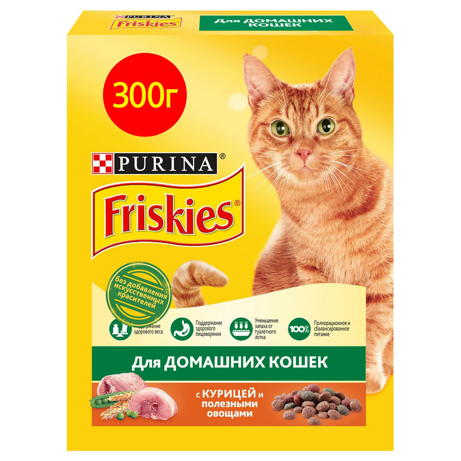 Сухой корм для кошек Friskies 0.3 кг курица (для домашних) - фото 1