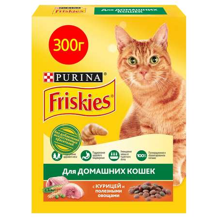 Корм сухой для кошек Friskies 300г с курицей и садовой зеленью домашних