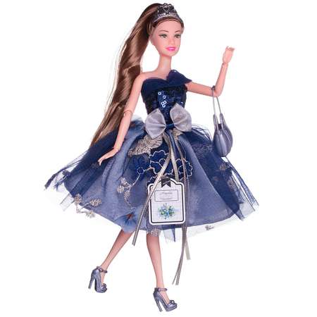 Кукла ABTOYS Вечерний раут с диадемой в платье с двухслойной юбкой русые волосы 30см
