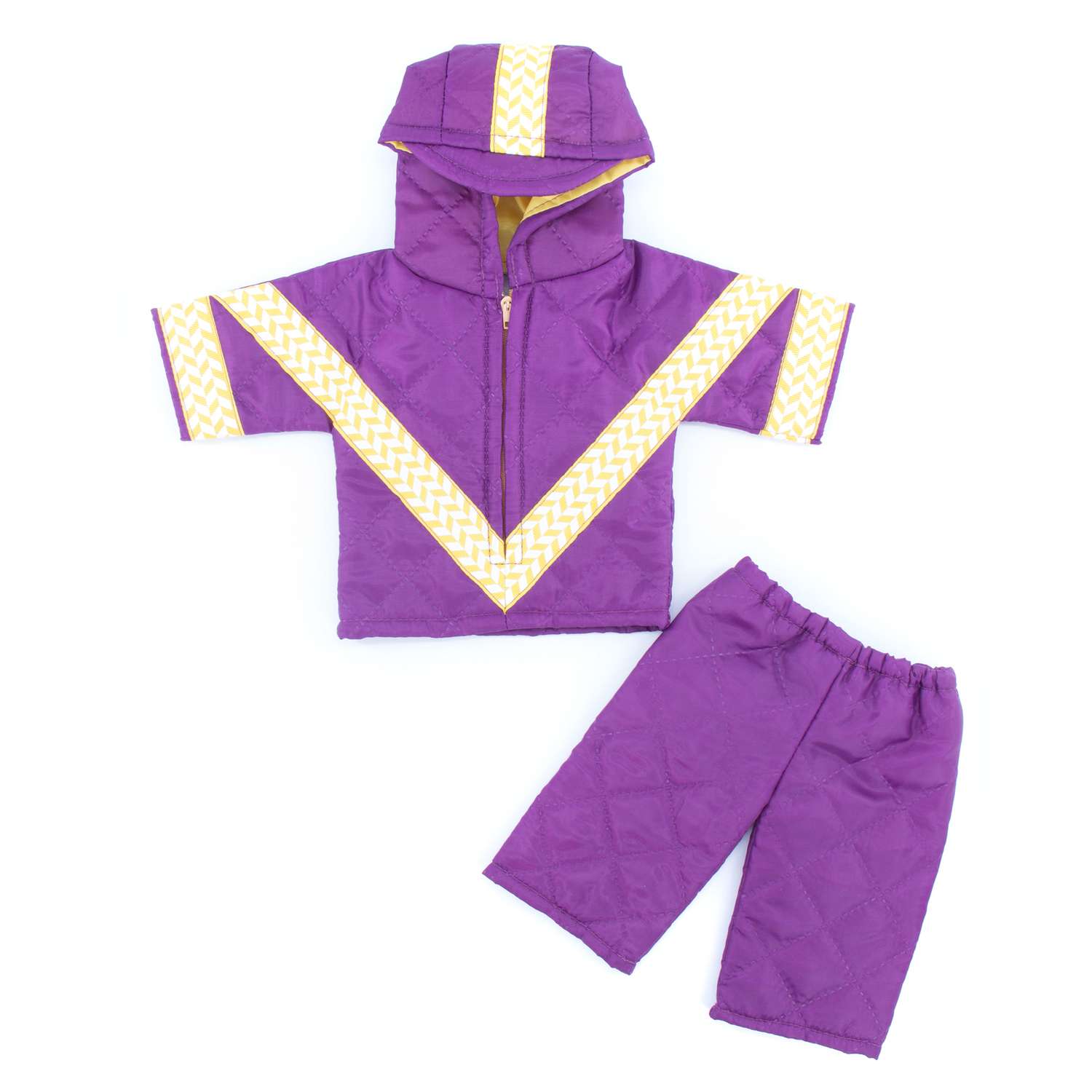 Комплект для пупса Модница 43-48 см куртка и брюки из синтепона 6112 фиолетовый 6112фиолетовый - фото 2