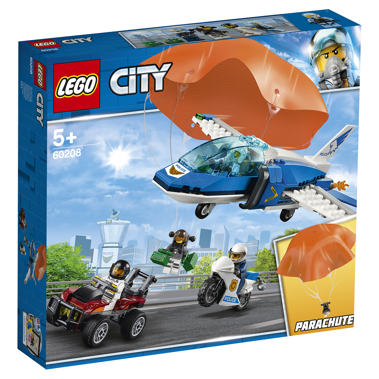 Конструктор LEGO City Police Воздушная полиция: арест парашютиста 60208  купить по цене 1599 ₽ в интернет-магазине Детский мир