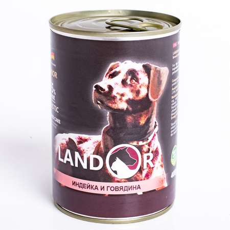 Корм для щенков Landor индейка с говядиной 0.4кг