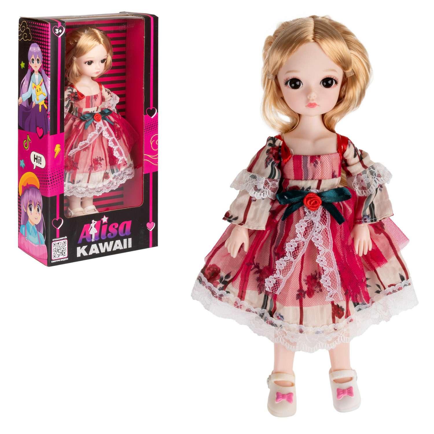 Кукла шарнирная 30 см 1TOY Alisa Kawaii с длинными волосами блондинка БЖД bjd аниме экшн фигурка игрушки для девочек Т24342 - фото 2