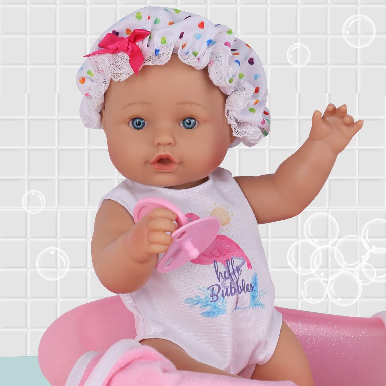 Кукла Пупс QA BABY Мона Реборн набор игрушки для ванны для девочек с ванной 35 см 3507 - фото 4