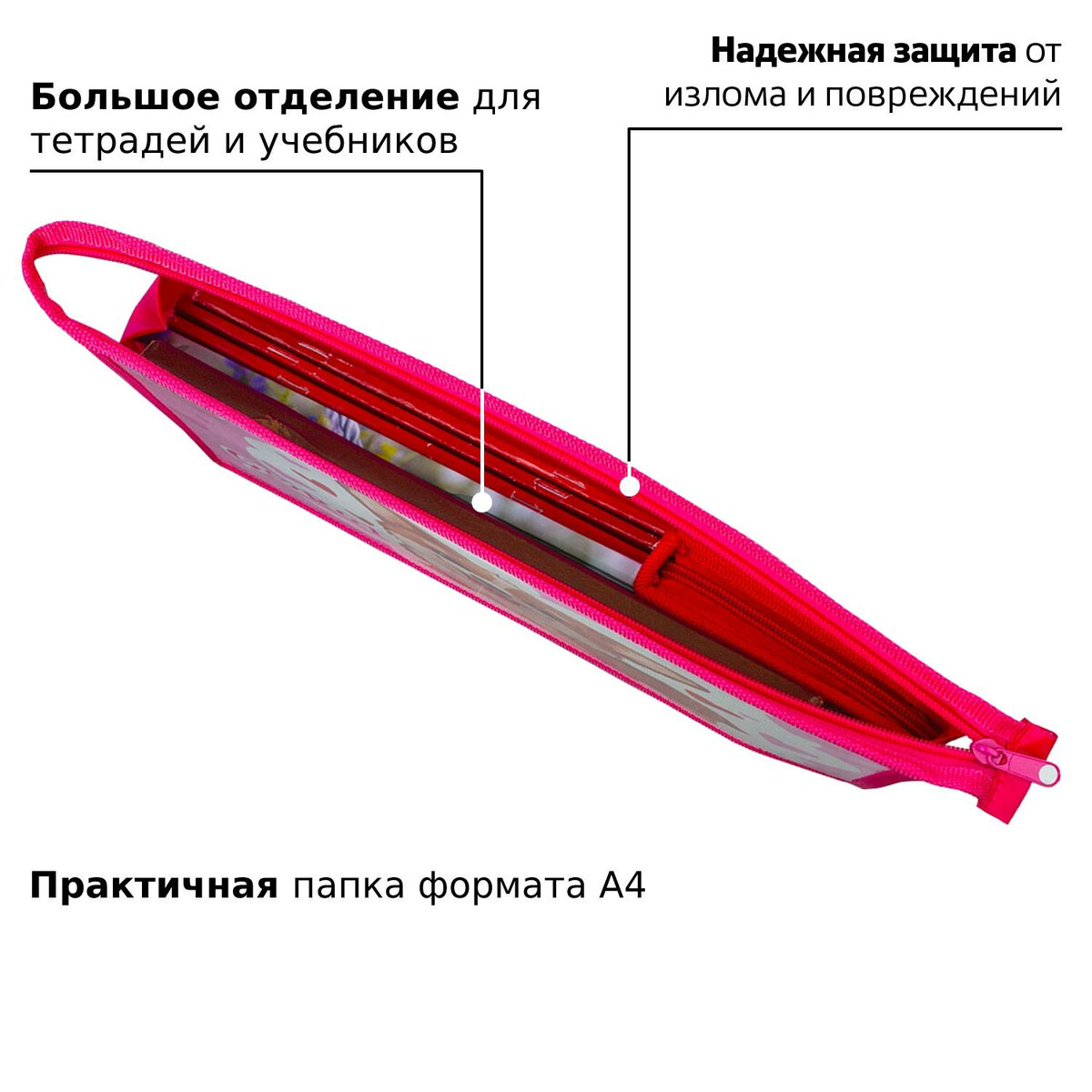 Папка для тетрадей Пифагор уроков труда документов и бумаг на молнии А4 - фото 2
