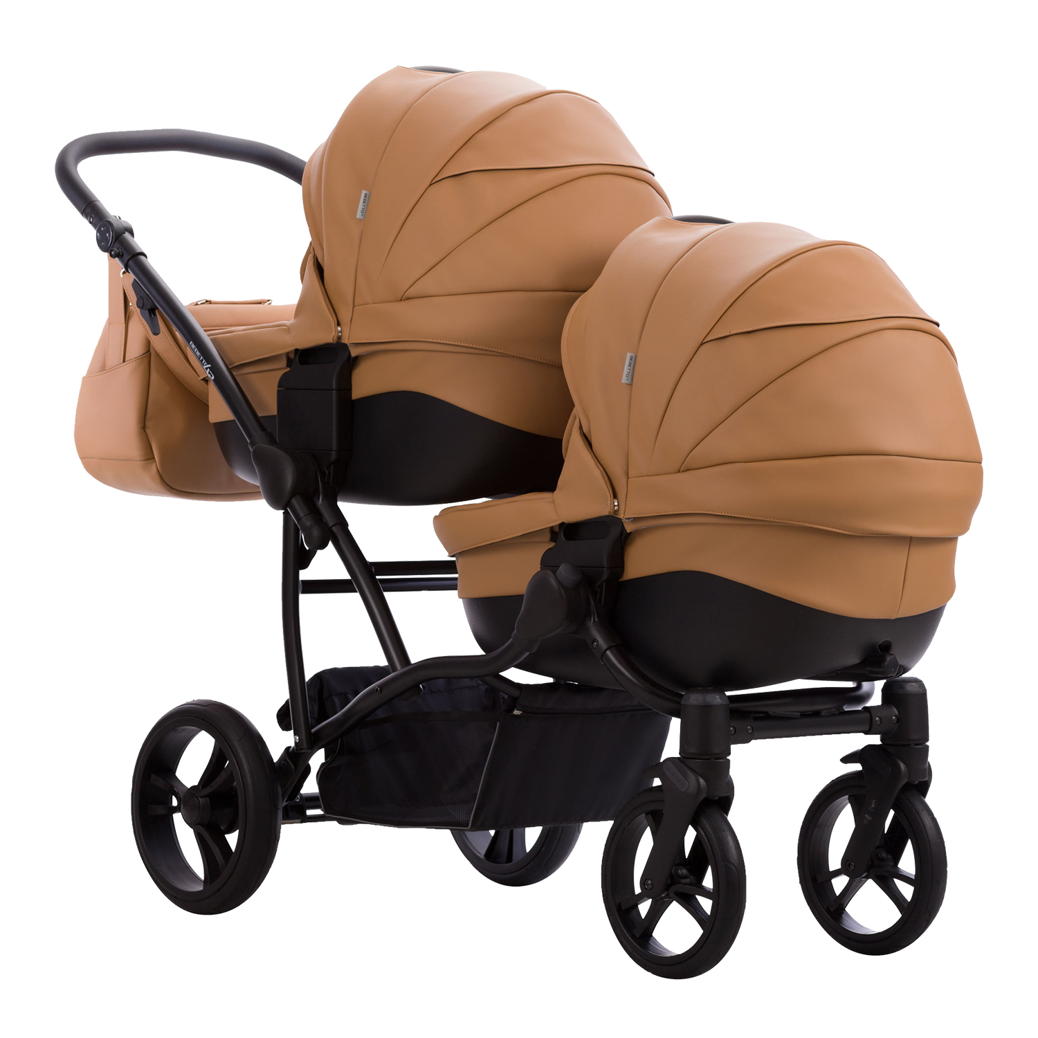 Коляска 2в1 Bebetto Bebetto 42 Comfort Pro для двойни шасси Черное 03 - фото 3