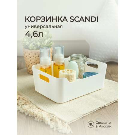 Корзинка универсальная Econova SCANDI 27х19х10.5 см 4.6 л белая