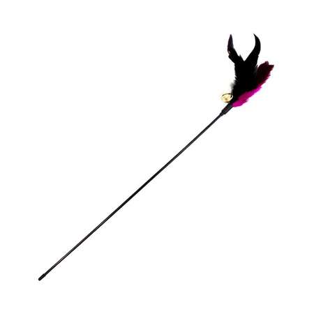 Дразнилка для животных Seichi с перьями черно-розовая