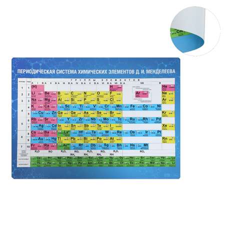 Накладка на стол Calligrata пластиковая А3 460 х 330 мм «Таблица Менделеева» 430 мкм обучающая