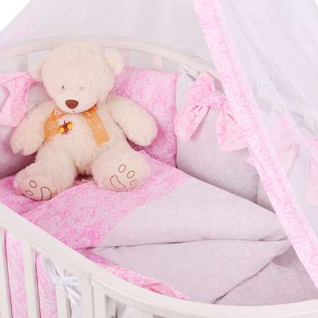 Комплект постельного белья Amarobaby Элит Premium 7предметов Розовый
