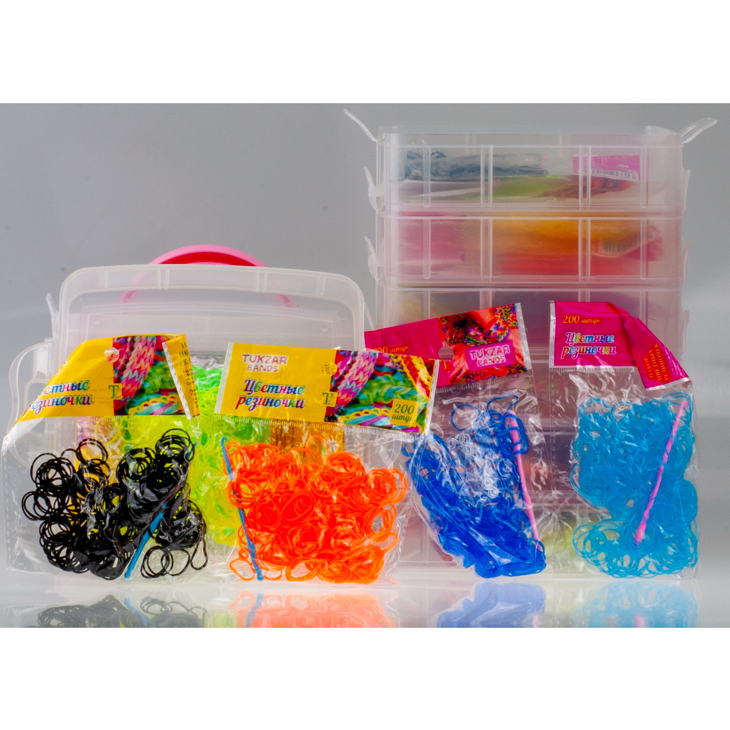 С -клипсы для плетения браслетов из резинок, штук — Rainbow Loom