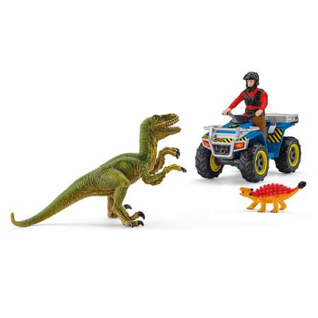 Набор SCHLEICH Побег на квадроцикле от велоцираптора 4элемента 41466