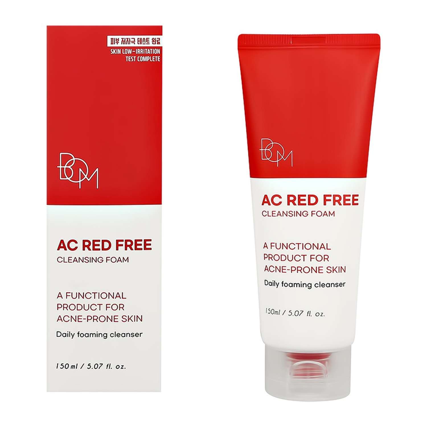 Пенка для умывания BOM Ac red free с коллоидной серой и салициловой кислотой для проблемной кожи 150 мл - фото 1
