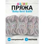 Пряжа для вязания Alize baby best batik бамбук акрил с эффектом антипиллинг 100 г 240 м 6664 секционный 5 мотков