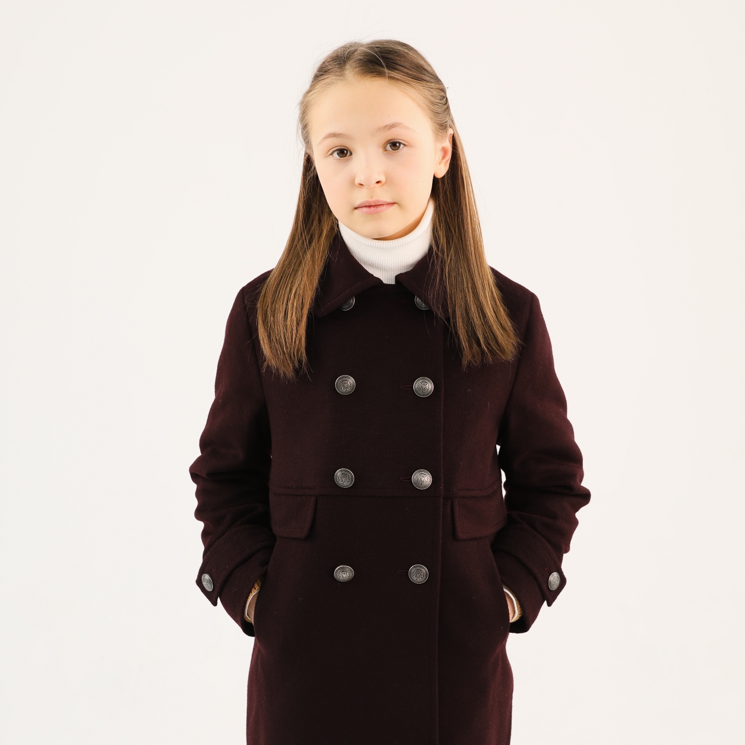 пальто Smiths brand Ds_темно-бордовый - фото 3