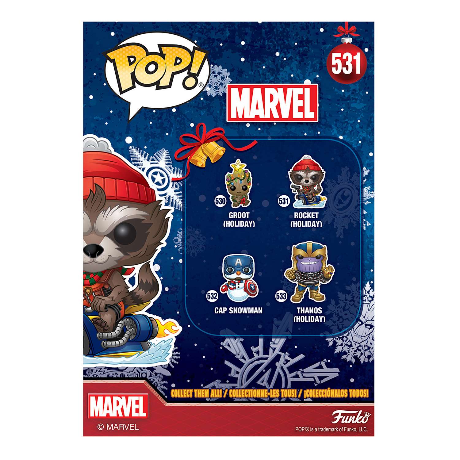 Игрушка Funko Pop Bobble Marvel holiday Rocket Fun2506 - фото 4