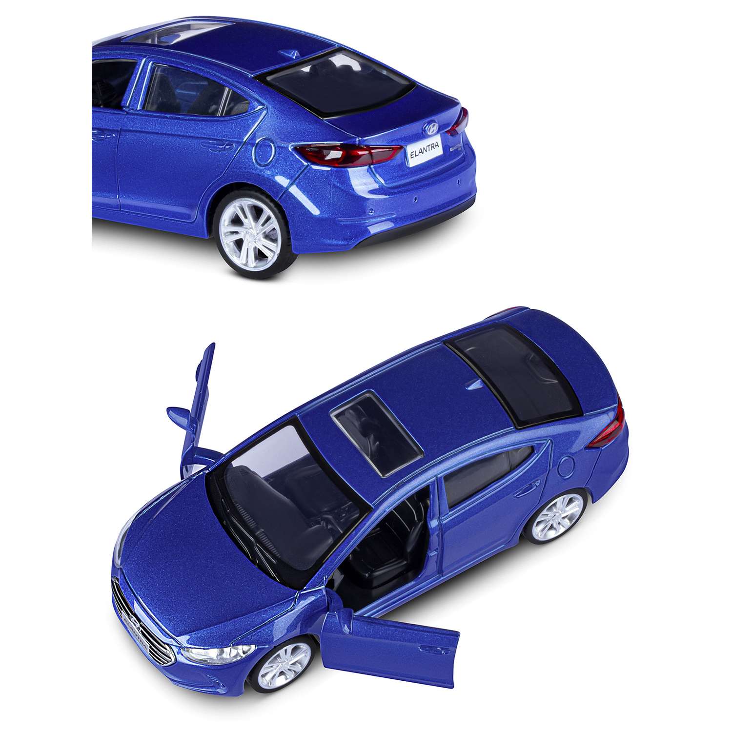 Машинка металлическая АВТОпанорама игрушка детская 1:40 Hyundai Elantra синий инерционная JB1251439 - фото 8