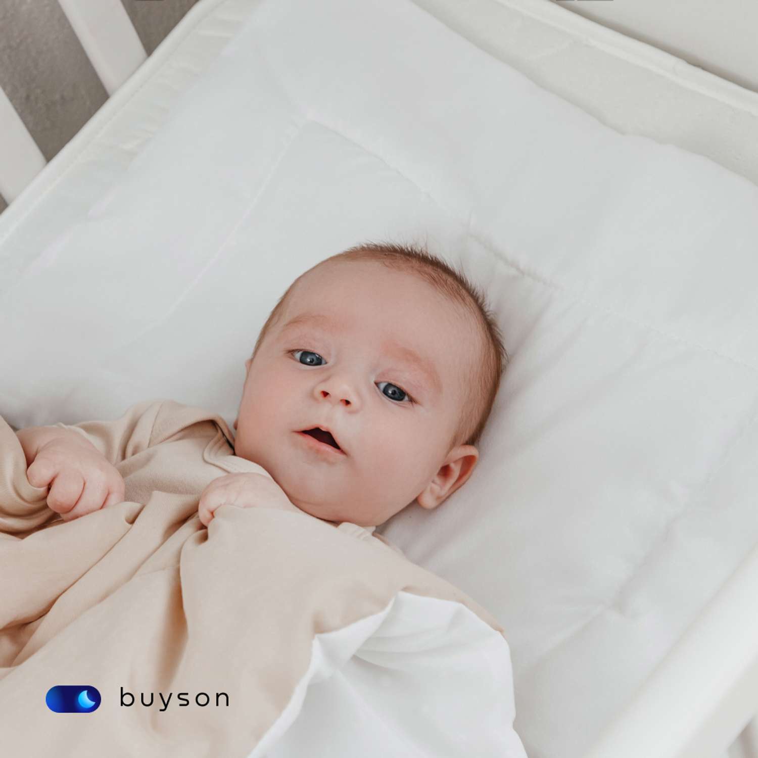 Анатомическая подушка buyson BuyMini для новорожденных от 0 до 3 лет 35х55 см высота 3 см - фото 9