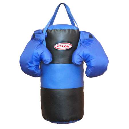 Детский набор для бокса Belon familia груша с перчатками цвет синий и черный