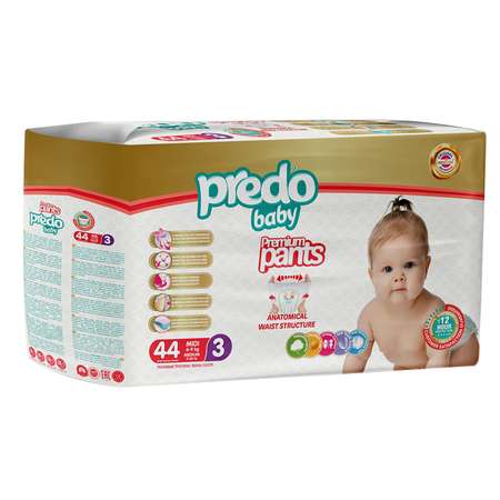 Подгузники-трусики Predo Baby 3 4-9кг 44шт