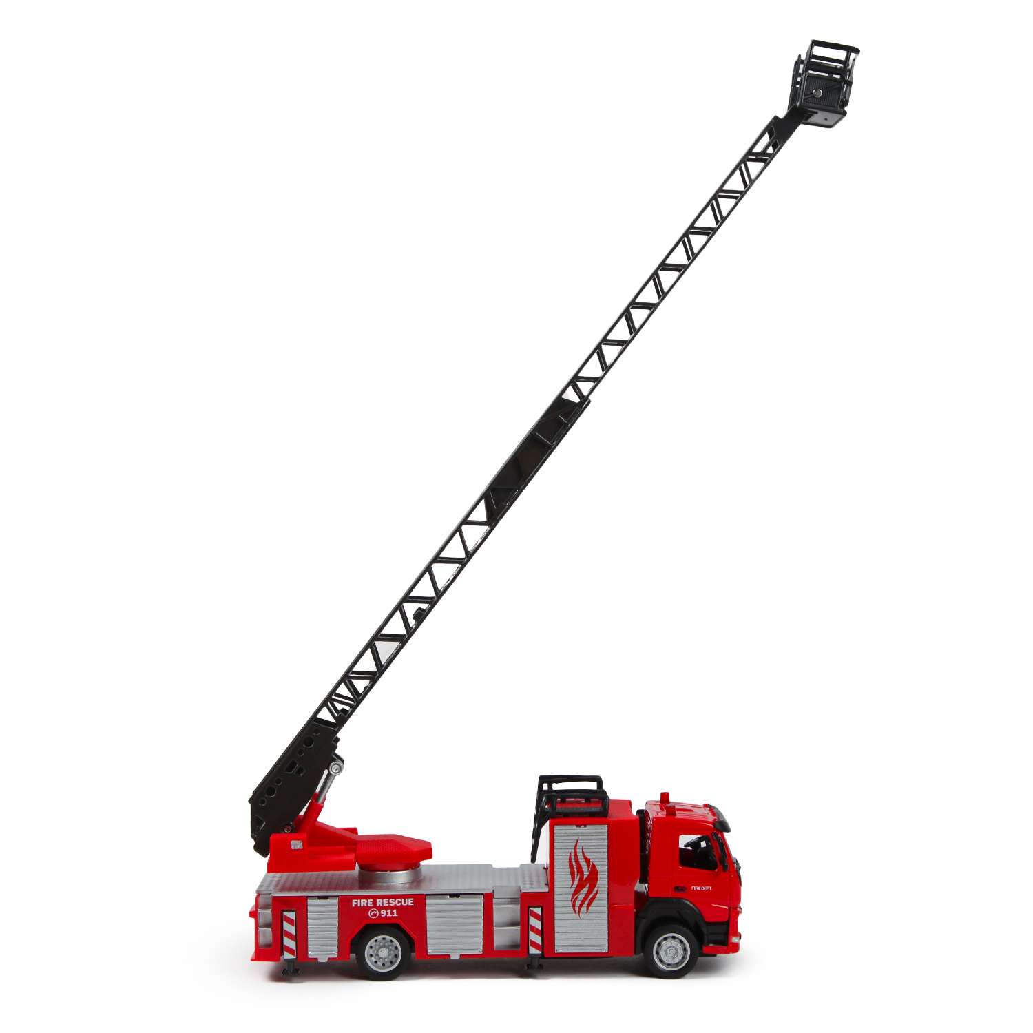 Машина MSZ 1:50 Volvo Fire Fighting Ladder Truck Красная 68381 68381 - фото 6