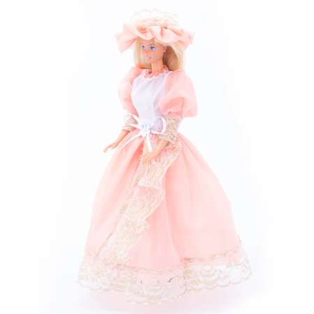 Бальное платье Модница для куклы 29 см из шелка 1503 коралловый