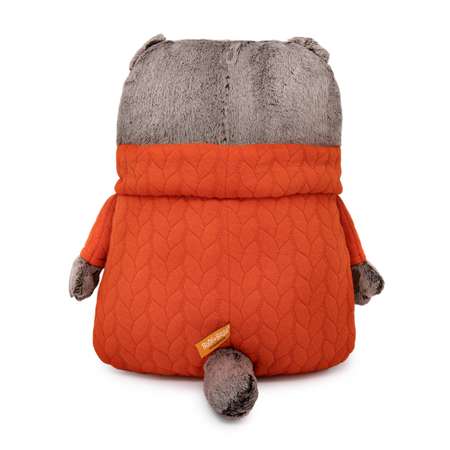 Мягкая игрушка BUDI BASA Кот-подушка в свитере с косами 32 см Kp34-251