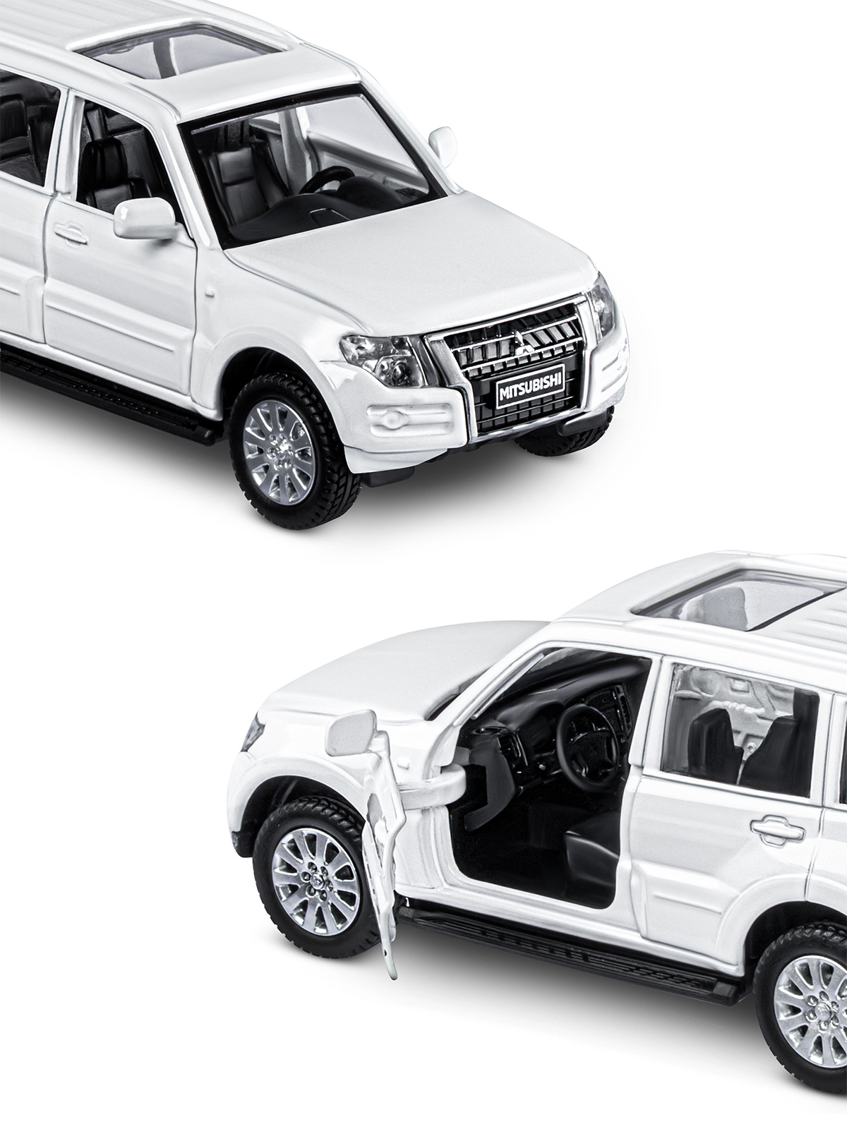 Внедорожник АВТОпанорама Mitsubishi Pajero 4WD Turbo 1:43 белый JB1251430 - фото 7