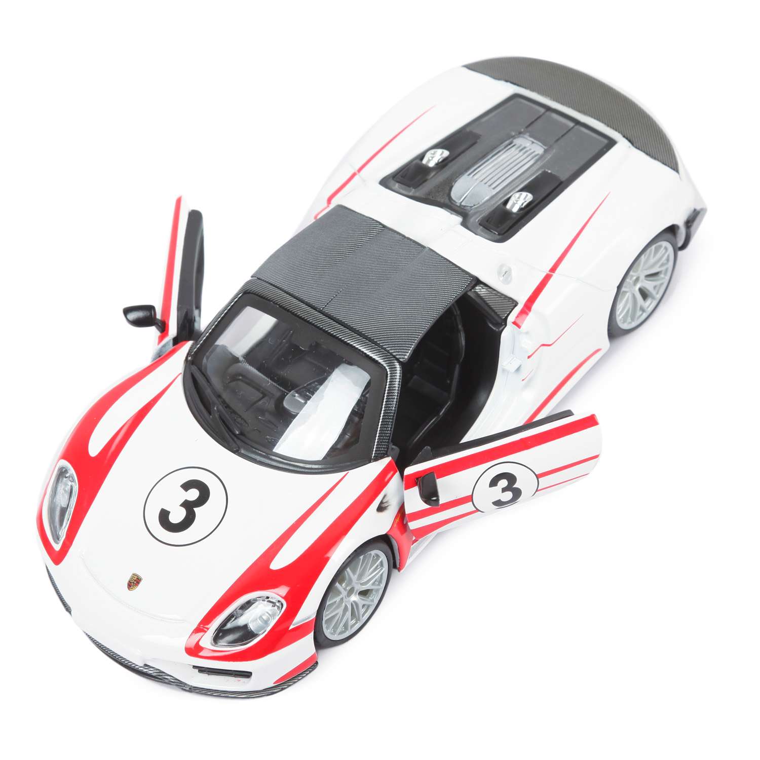 Машина BBurago 1:24 Porsche 918 Spyder Белая 18-28009 18-28009 - фото 6