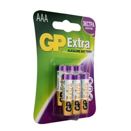 Батарейки GP Extra алкалиновые (щелочные) тип ААA (LR03) 6 шт