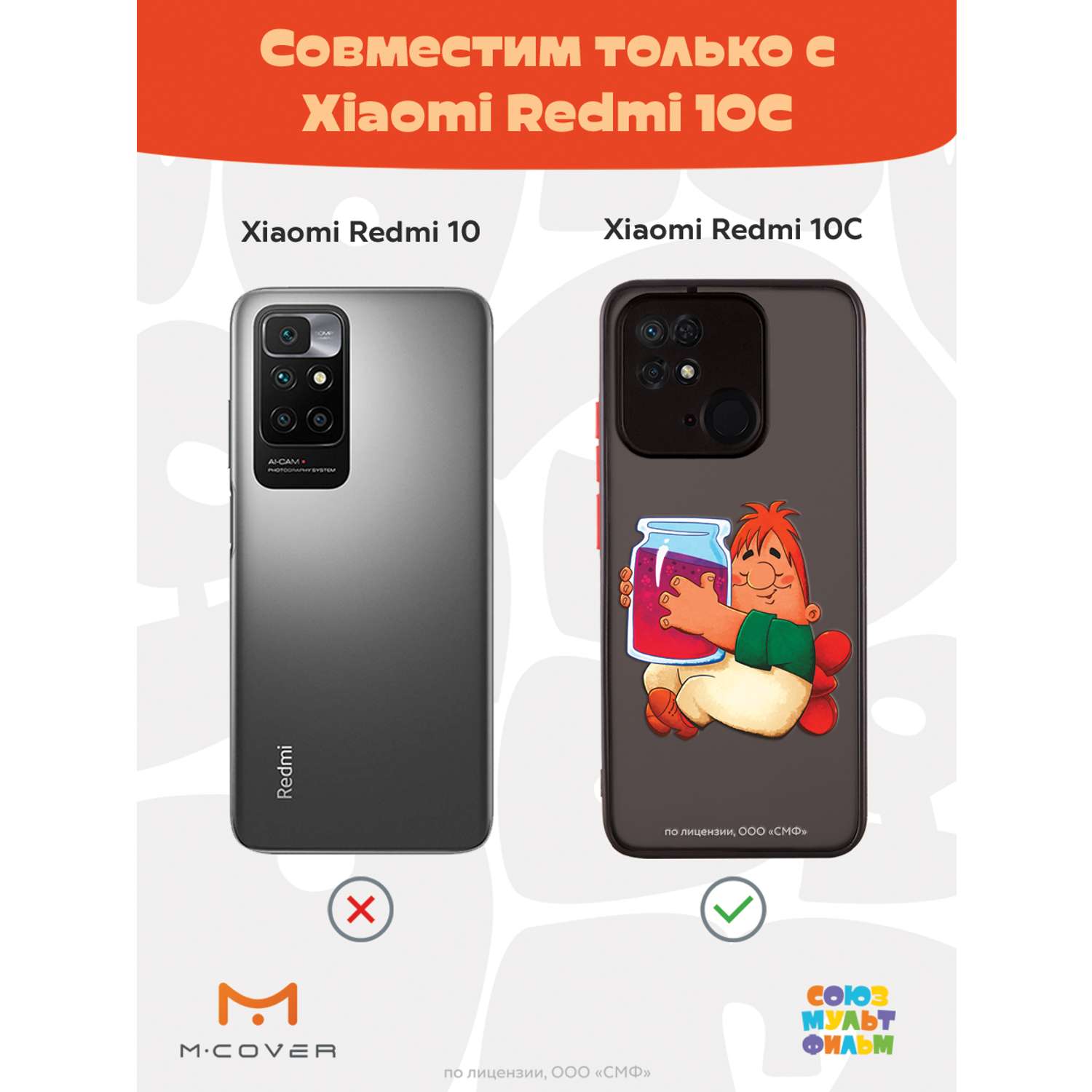 Противоударный чехол Mcover для смартфона Xiaomi Redmi 10C Союзмультфильм  баночка варенья купить по цене 460 ₽ в интернет-магазине Детский мир