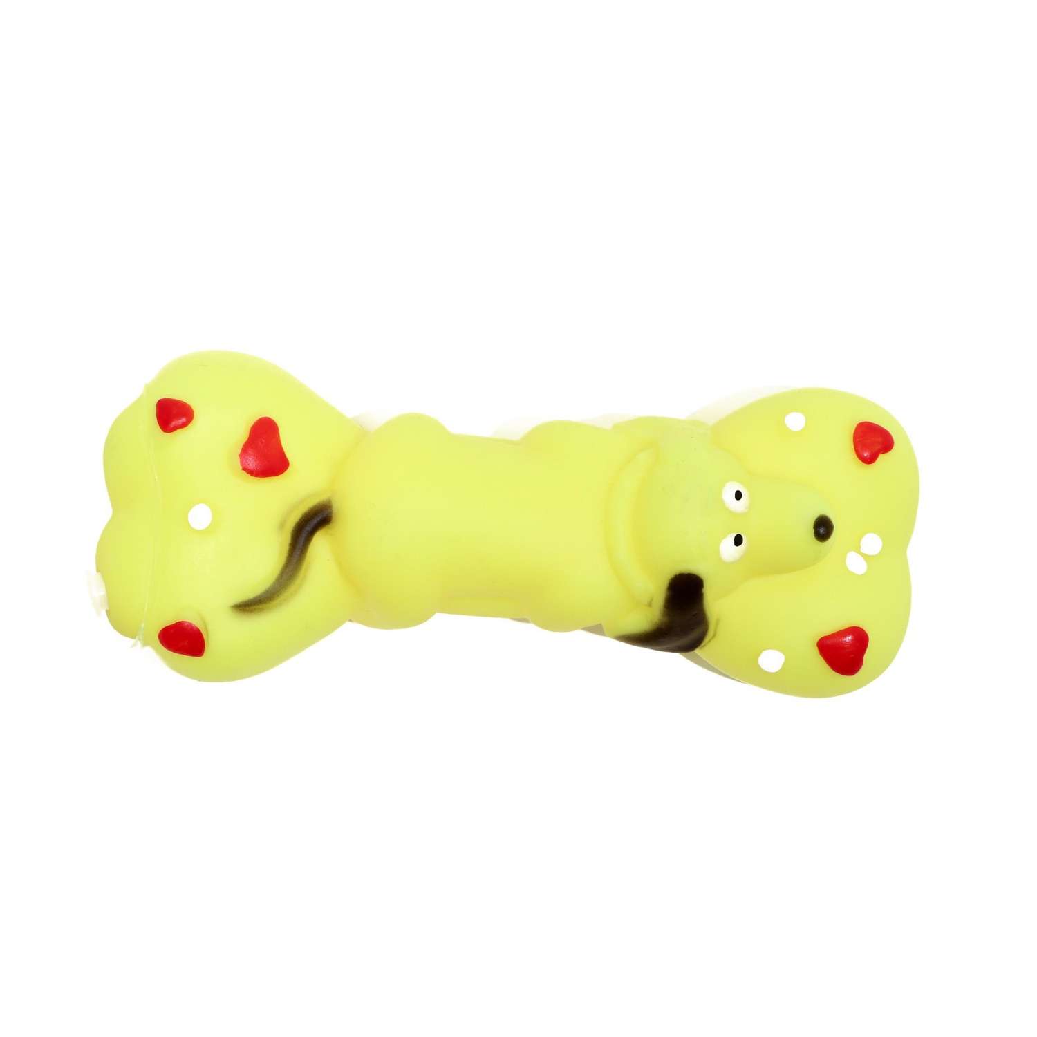 Игрушка Пижон пищащая «Косточка и пес» для собак 15х6 см жёлтая - фото 3