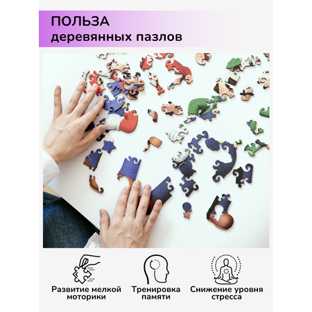 Пазл фигурный деревянный Active Puzzles Марио и Луиджи