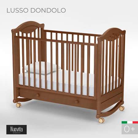 Детская кроватка Nuovita Lusso Dondolo прямоугольная, без маятника (темный орех)
