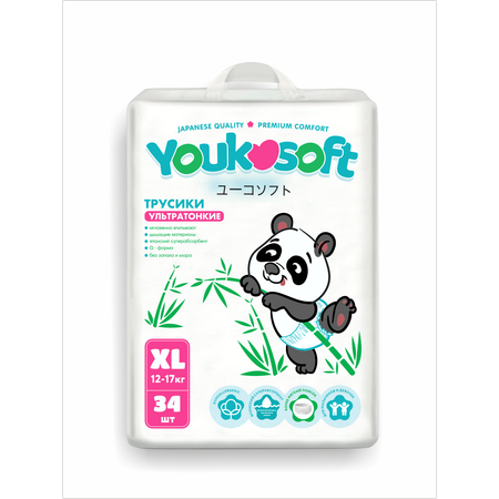 Подгузники-трусики Youkosoft Ультратонкие XL 12-17кг 34 шт.