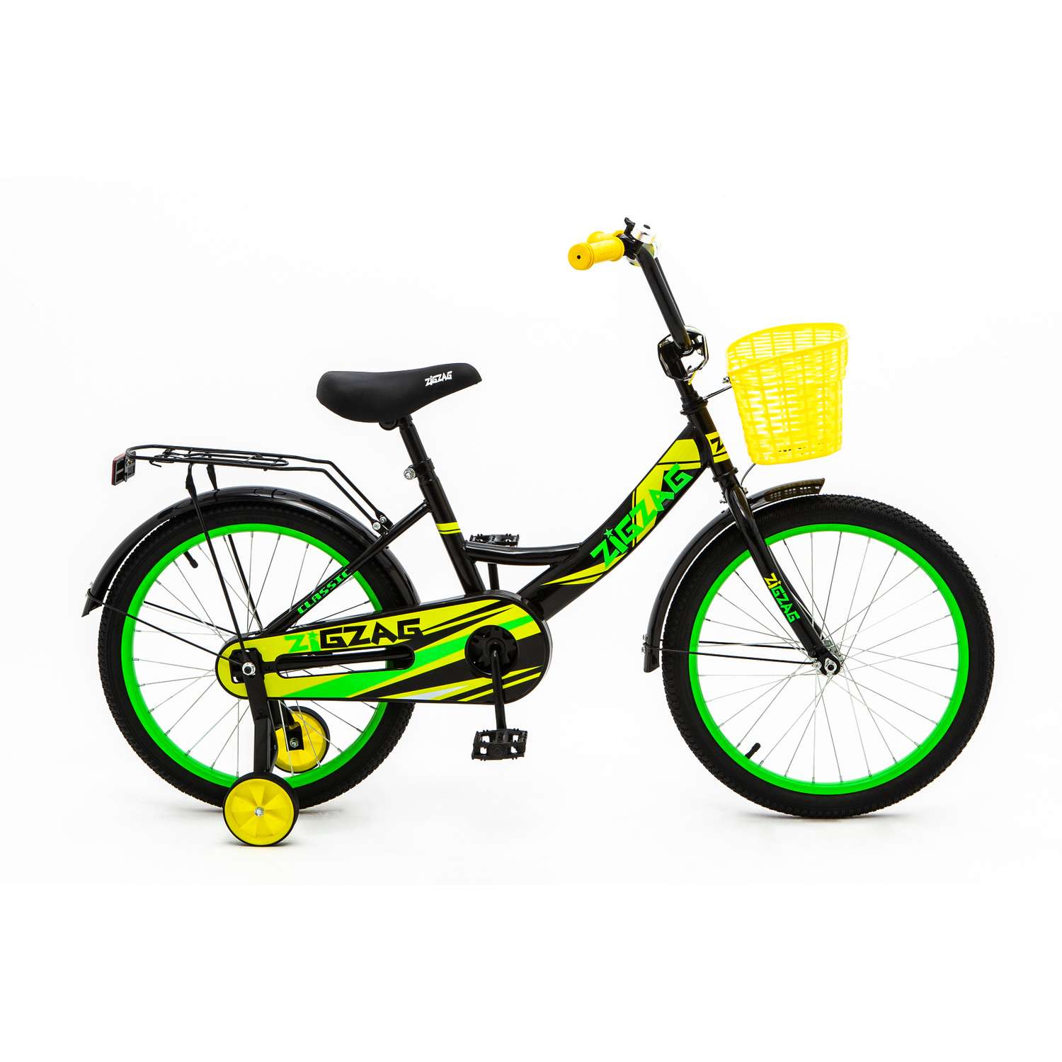 Велосипед ZigZag CLASSIC черный желтый зеленый 20 дюймов - фото 1