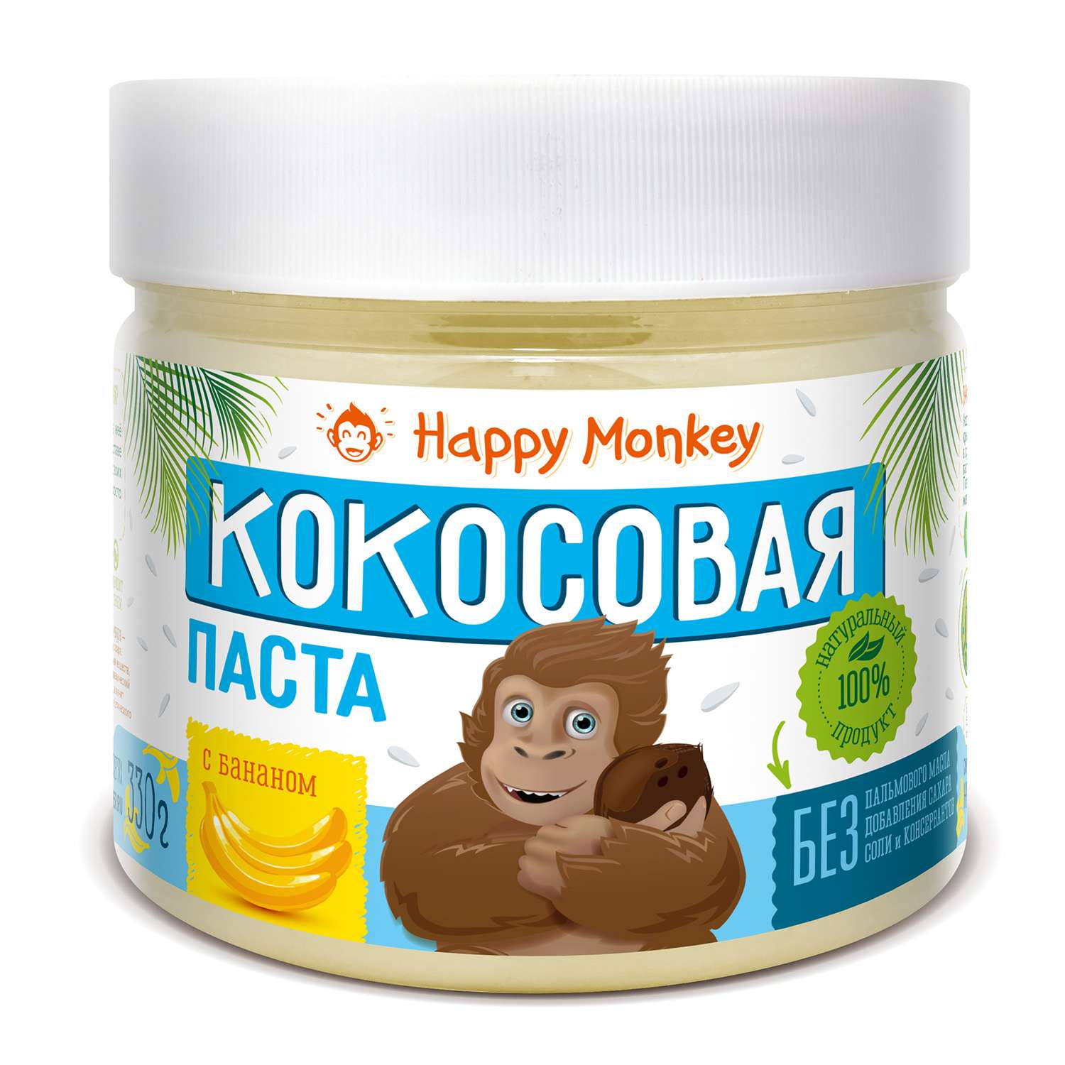 Паста Happy Monkey кокосовая банан 330г - фото 1