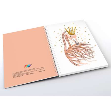 Алмазная мозаика Color Kit тетрадь со стразами Фламинго клетка 48 листов