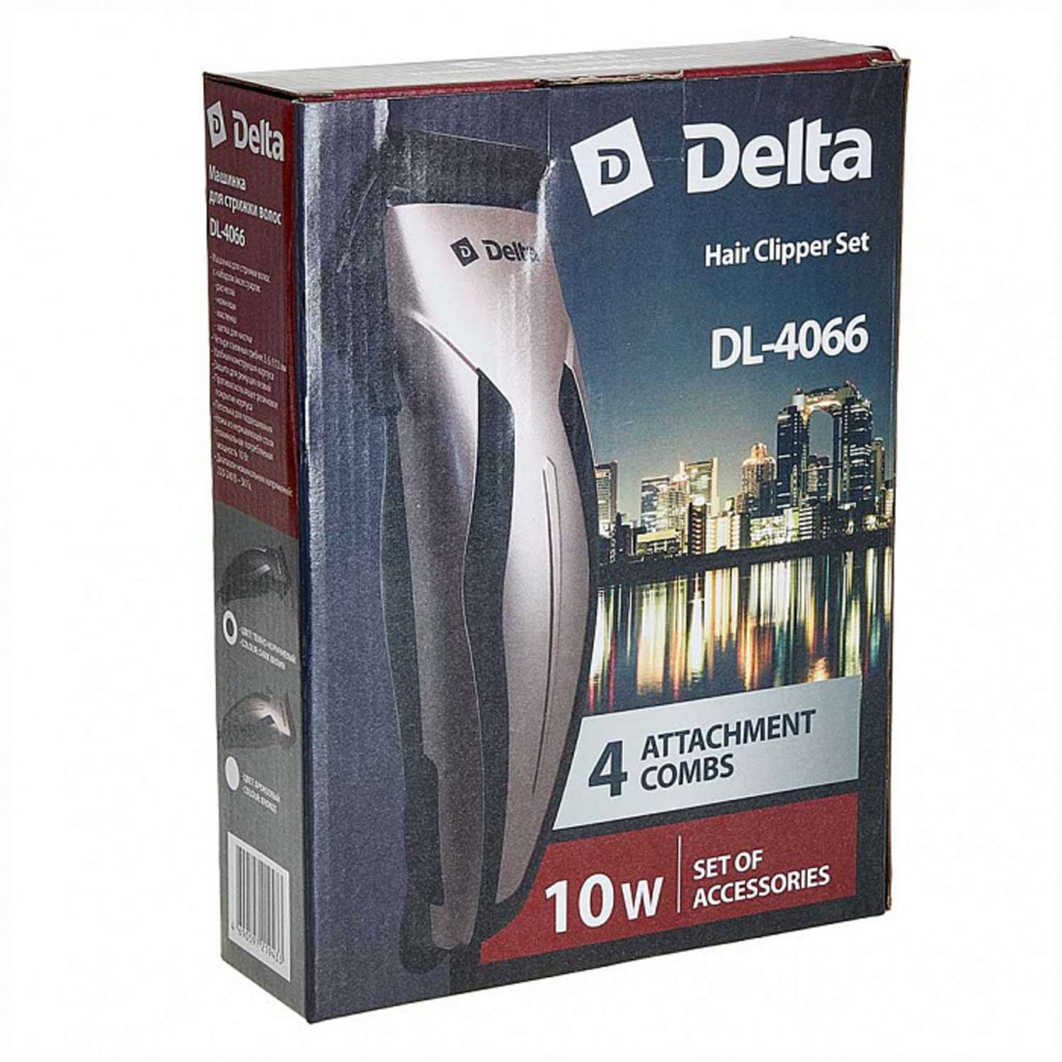 Машинка для стрижки волос Delta DL-4066 темно-коричневый 2 10Вт 4 съемных гребня - фото 3