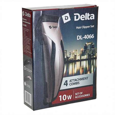 Машинка для стрижки волос Delta DL-4066 темно-коричневый 2 10Вт 4 съемных гребня