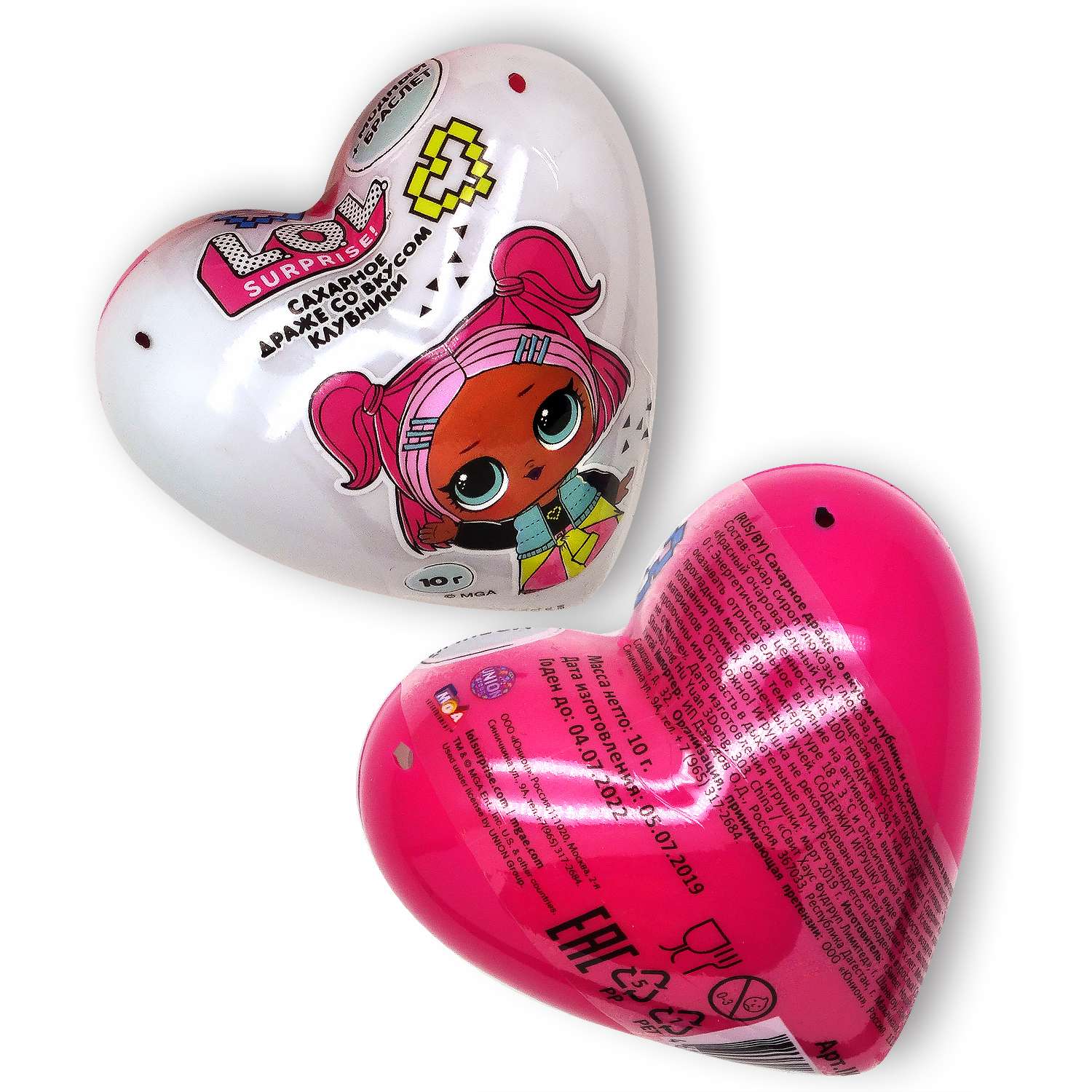 Сердце L.O.L. Surprise! с клубничным дражже 10г +игрушка в непрозрачной упаковке (Сюрприз) в ассортименте - фото 3