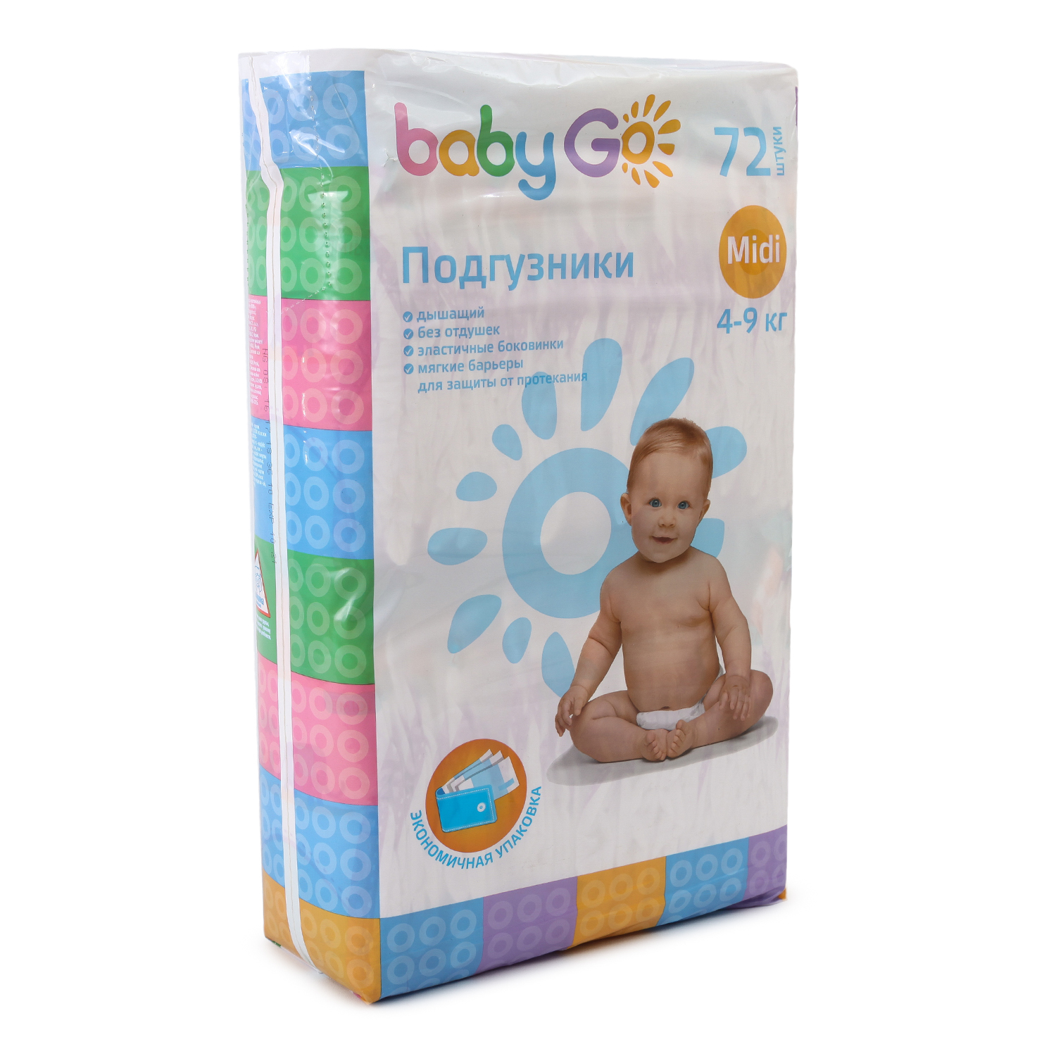 Подгузники BabyGo Midi 4-9кг 72шт - фото 11