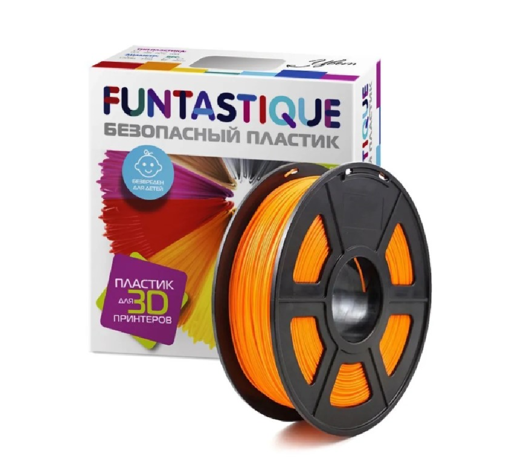 Пластик для 3D печати FUNTASTIQUE PETG 1.75 мм1 кг цвет Оранжевый - фото 1