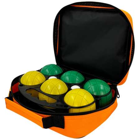 Набор для игры Street Hit Петанк 6 шаров из пластика зеленый и желтый