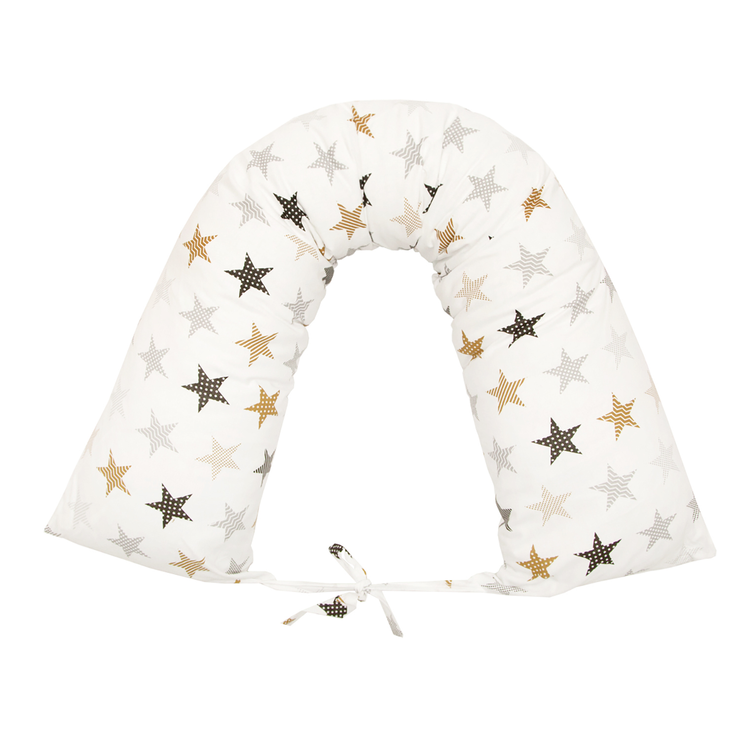 Подушка для беременных Amarobaby Звезды пэчворк валик Белый - фото 3