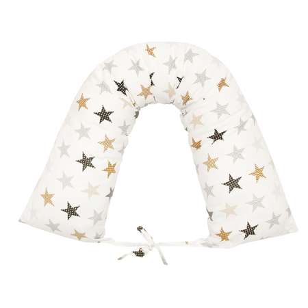 Подушка для беременных Amarobaby Звезды пэчворк валик Белый