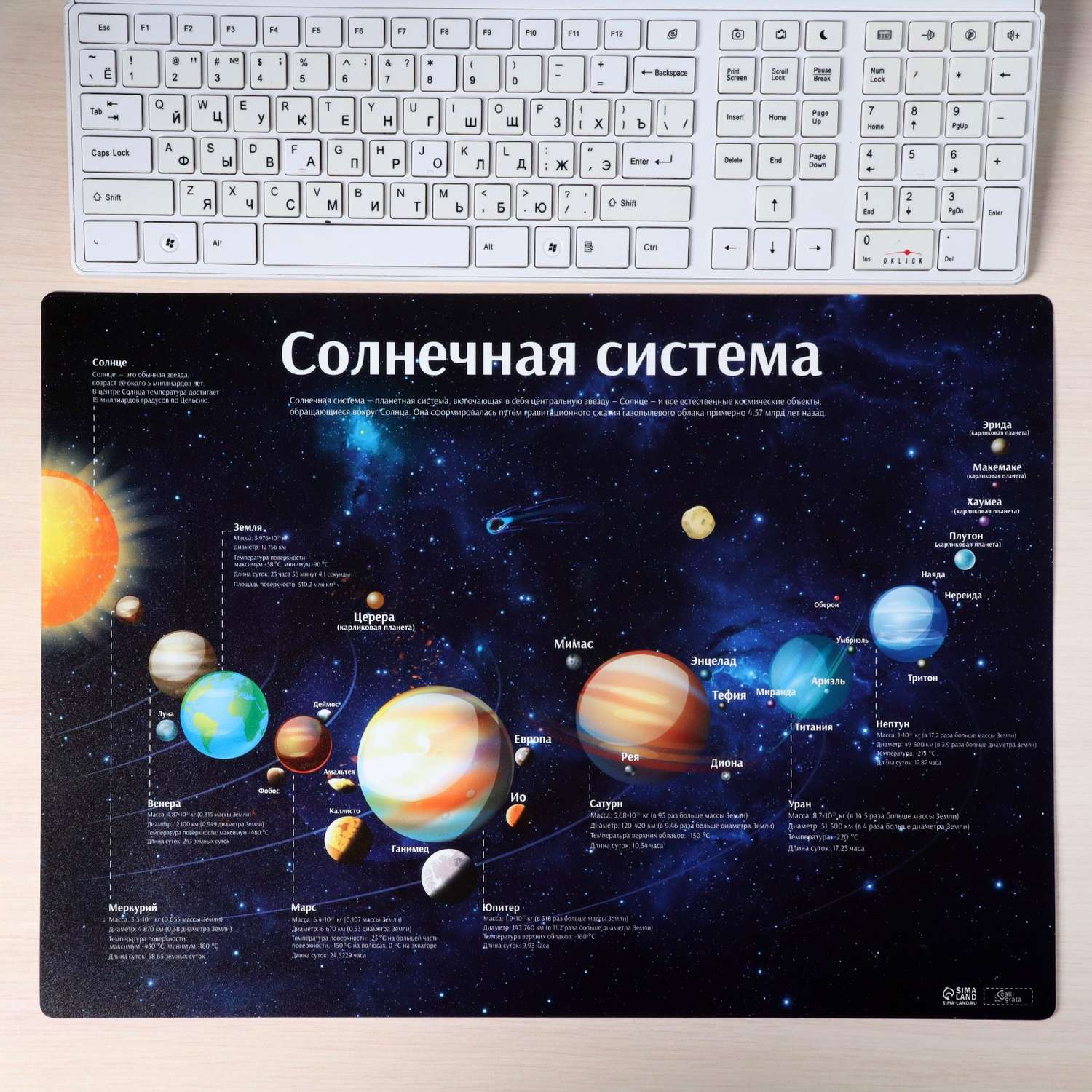 Накладка на стол Calligrata пластиковая А3 460 х 330 мм «Солнечная система» 430 мкм обучающая - фото 3