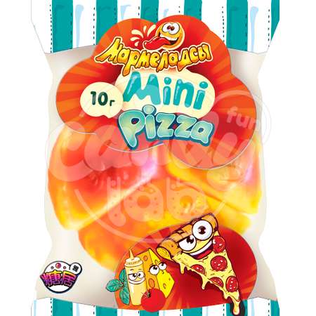 Мармелад жевательный Fun Candy Lab Мармеладсы mini PIZZA фруктовый микс 60 шт по 10 гр