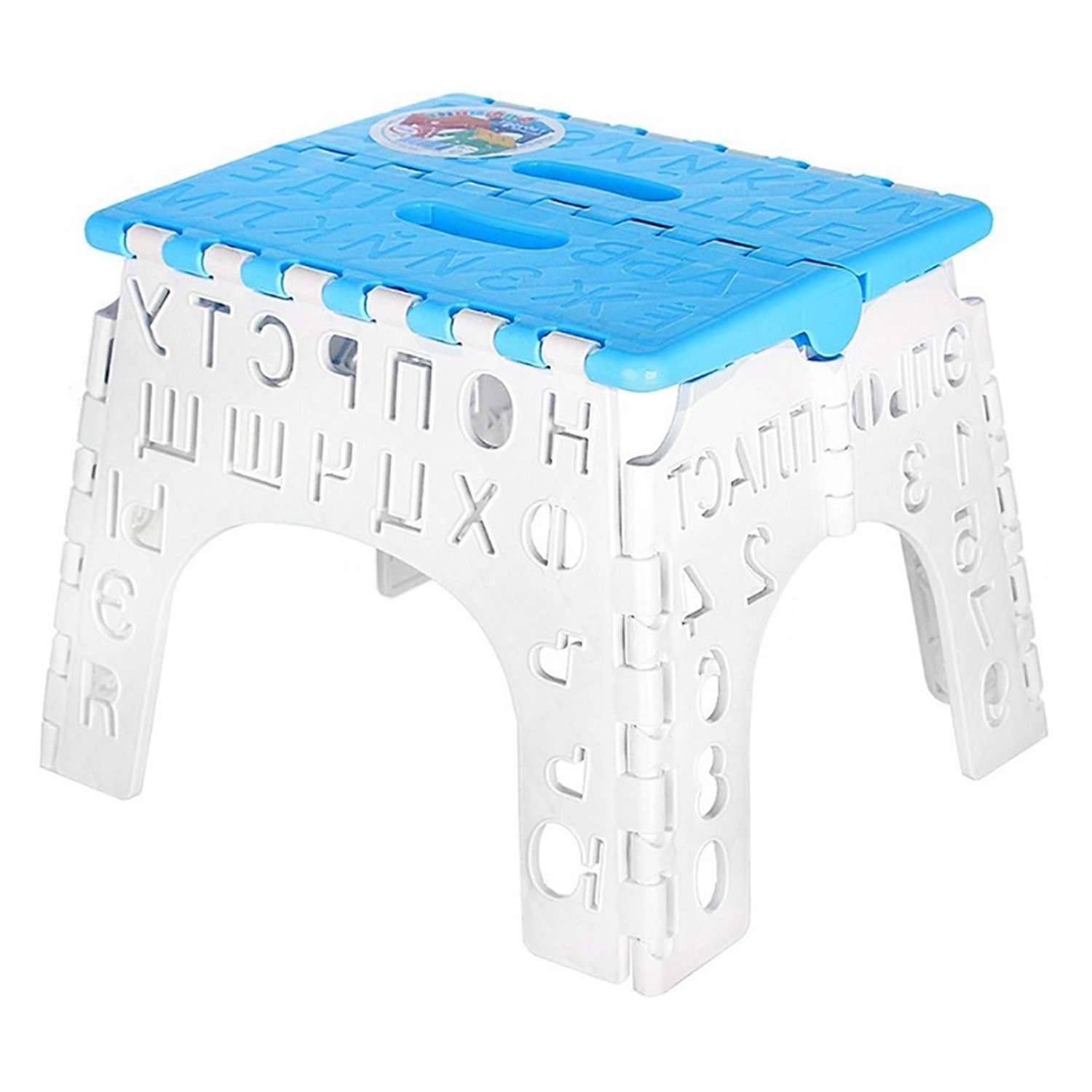 Табурет elfplast стул Алфавит складной детский голубой белый - фото 3